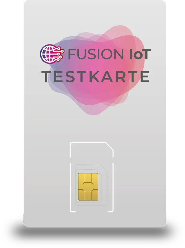 Abbild einer FUSION IoT SIM Testkarte, hochkant